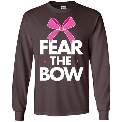 Fear The Bow Big Pink Bow Cheerleader Apparel Shirt Dark Chocolate