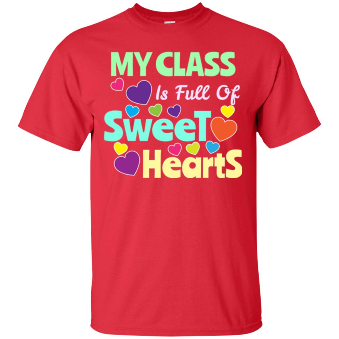 Valentines Day T-shirt I Love My Sweet Hearts Red