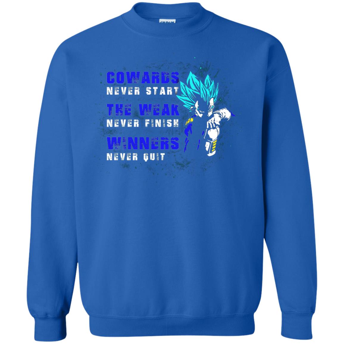 Cowards Never Start The Weak Never Finish Comic T-shirt Royal