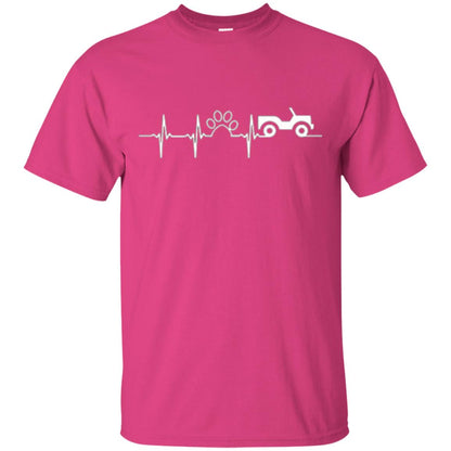 Cat Lovers T-shirt Jeep And Paw Heartbeat Heliconia