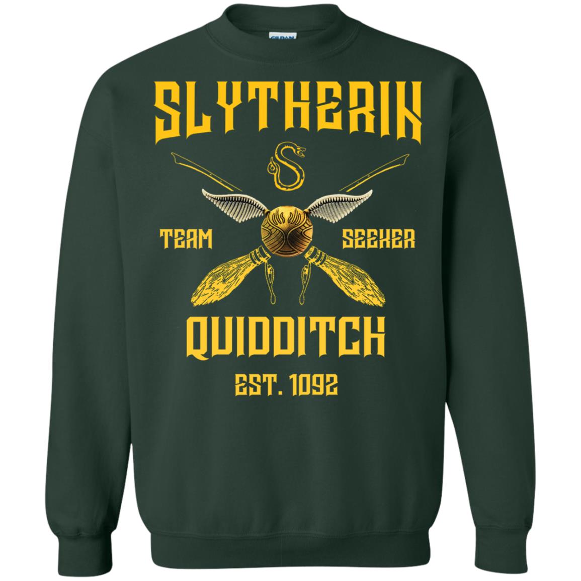 Slytherin Quiddith Team Seeker Est 1092 Harry Potter Shirt Forest Green
