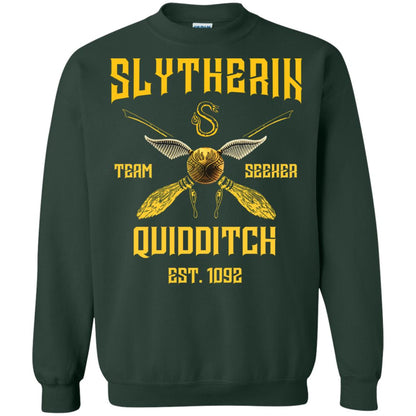 Slytherin Quiddith Team Seeker Est 1092 Harry Potter Shirt Forest Green
