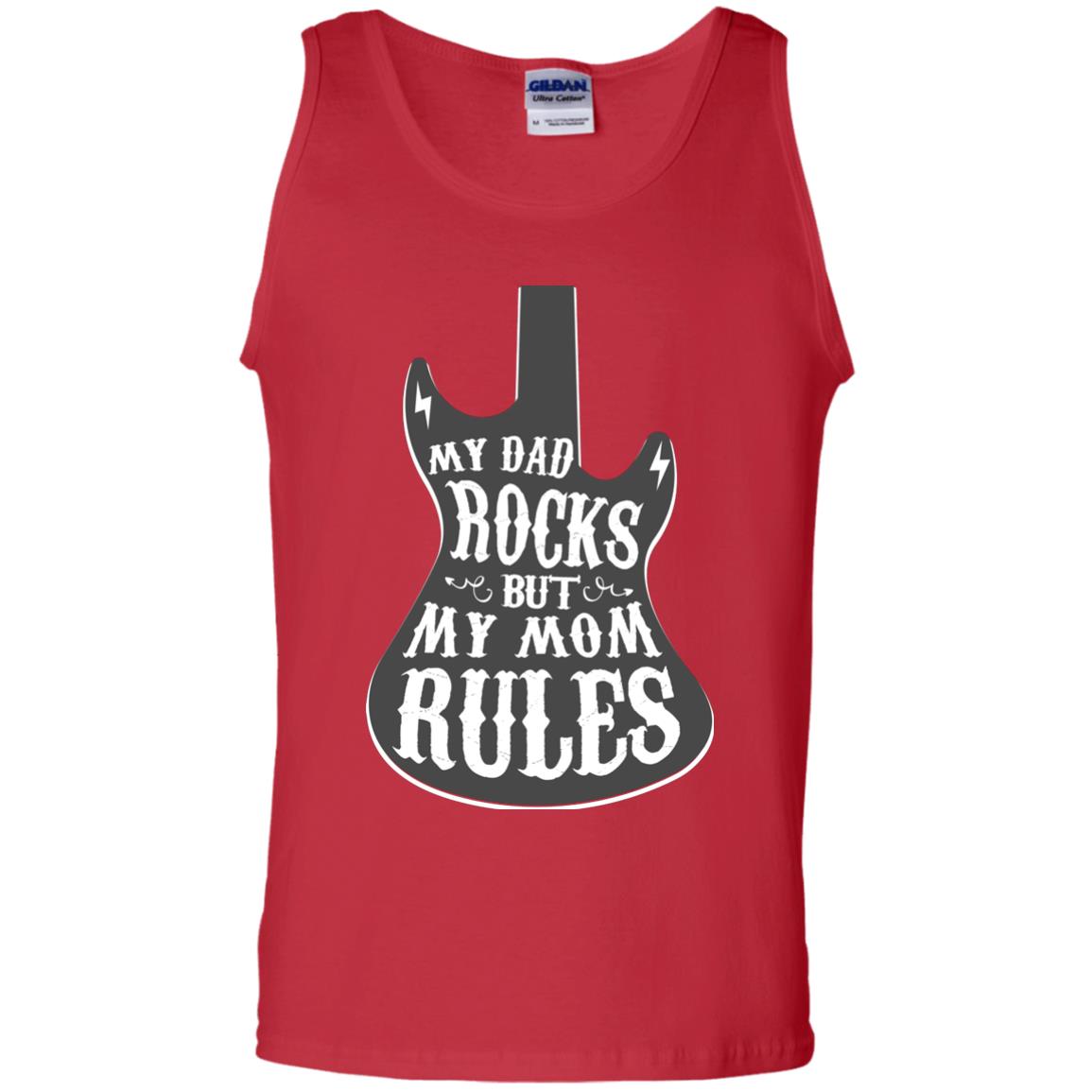 My Dad Rocks But My Mom Rules Shirt For Daughter Or Son Red