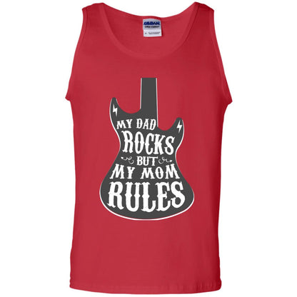 My Dad Rocks But My Mom Rules Shirt For Daughter Or Son Red