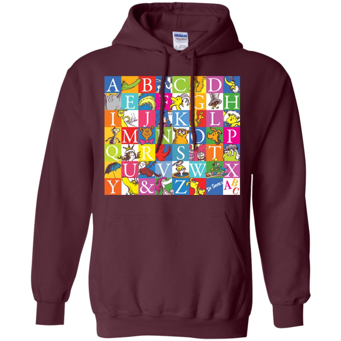 Dr. Seuss A To Z Gift Shirt For Funny Man Maroon