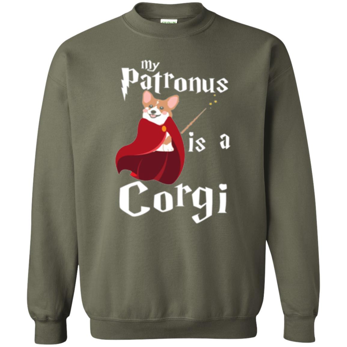 Dog Lover T-shirt My Patronus Is A Corgi T-shirt Military Green