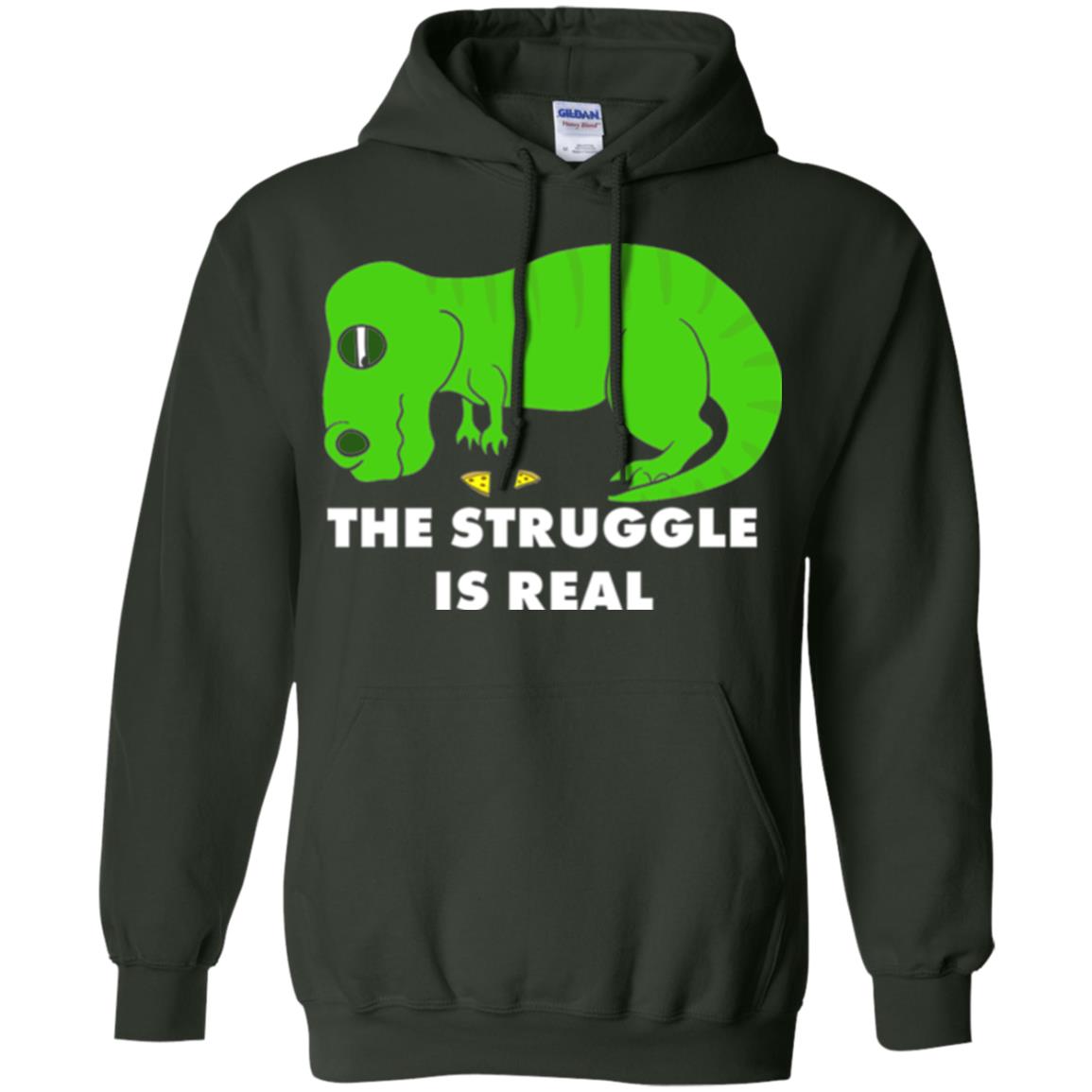 Funny Dinosaus T-shirt The Struggle Is Real Forest Green