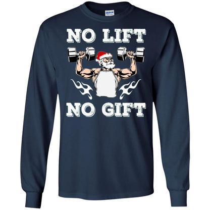 Christmas T-shirt No Lift No Gift Navy