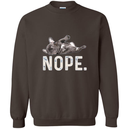 Dog Lover T-shirt Nope Lazy French Bulldog Dark Chocolate