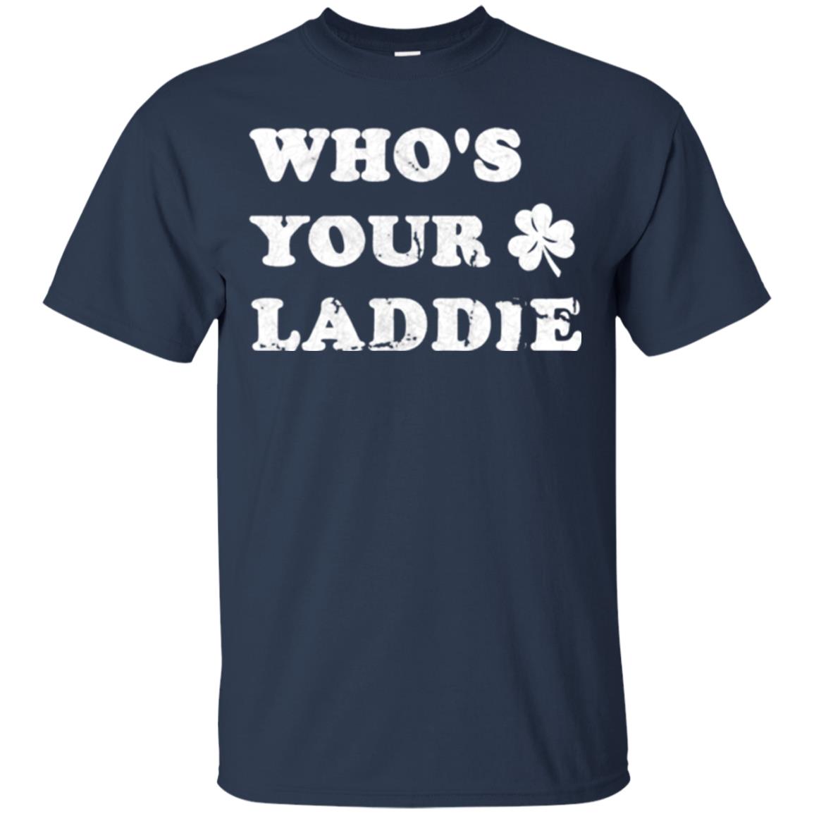 Whos Your Laddie Cute Shamrock T-shirt Navy