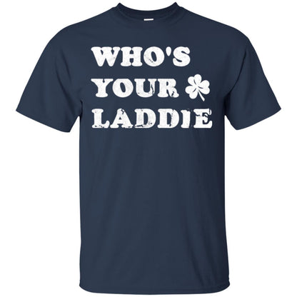 Whos Your Laddie Cute Shamrock T-shirt Navy