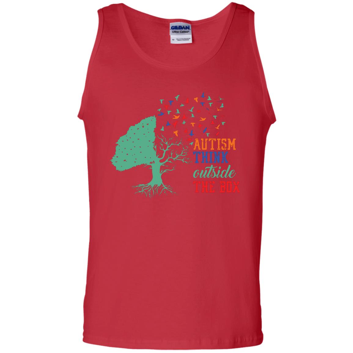 Autism Think Outside The Box Autism Awearness T-shirt Red