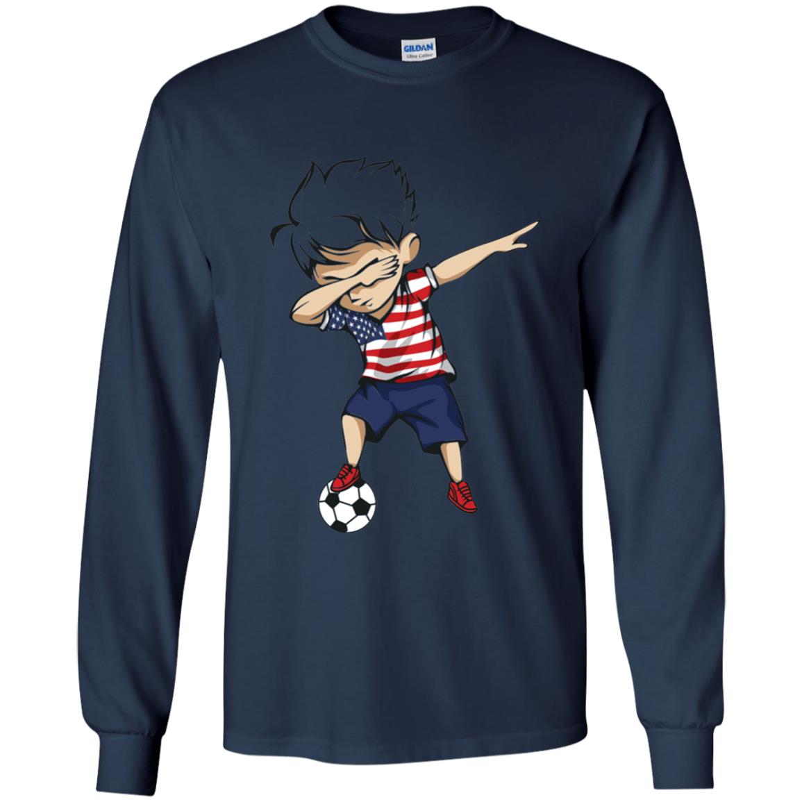 Dabbing Soccer Boy United States Jersey Shirt Usa Football Navy