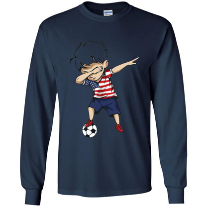 Dabbing Soccer Boy United States Jersey Shirt Usa Football Navy