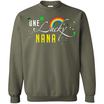 One Lucky Nana St. Patrick_s Day T-shirt Military Green