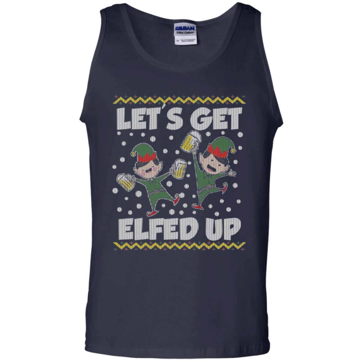 Christmas T-shirt Let's Get Elfed Up Navy