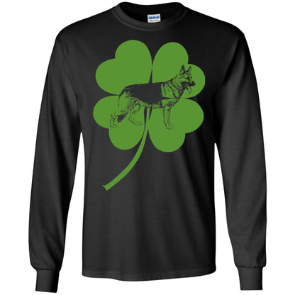 German Shepherd Shamrock St. Patrick_s Day T-shirt Black