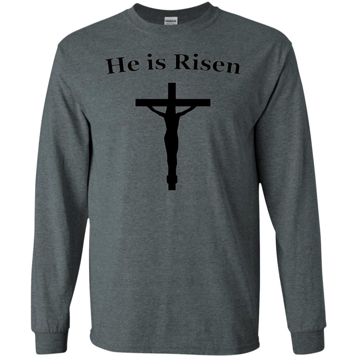 He Is Risen Easter Jesus Christ Christian T-shirt Dark Heather