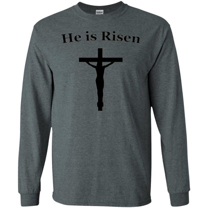 He Is Risen Easter Jesus Christ Christian T-shirt Dark Heather