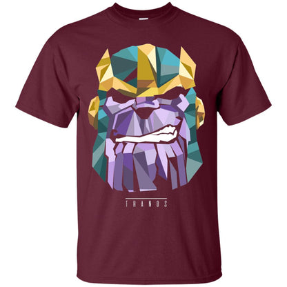 Thanos Low Poly Geometric Art Head Graphic T-shirt Maroon