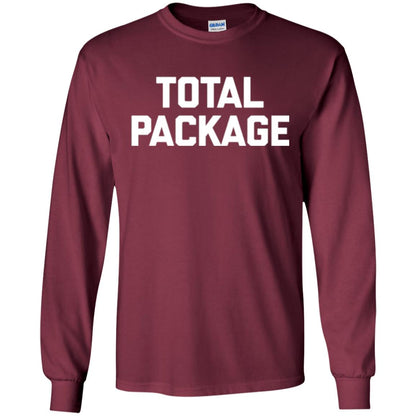 Novelty Humor T-shirt Total Package Maroon