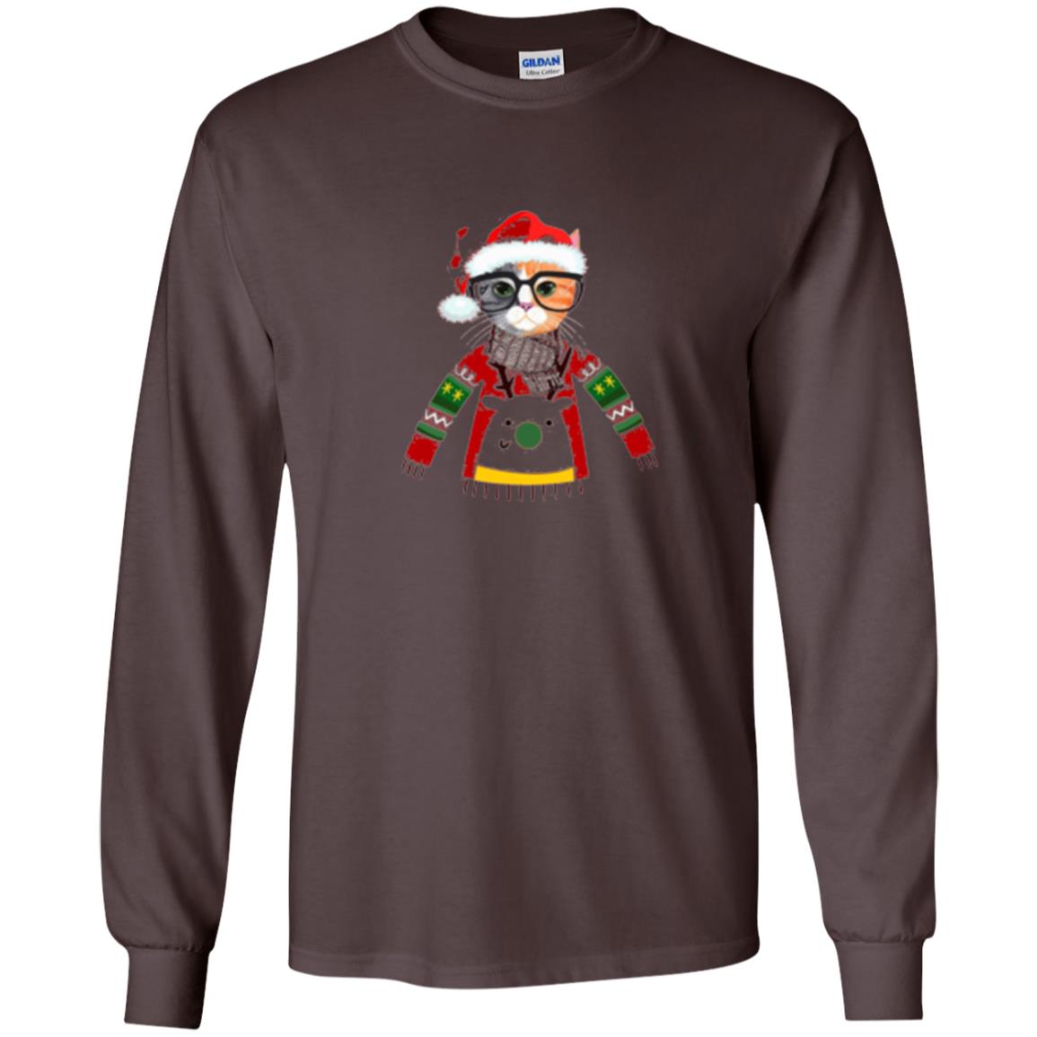Cat Lovers T-shirt Meowy Christmas Dark Chocolate