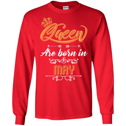 Brithday T-Shirt Queen Are Born In May Red