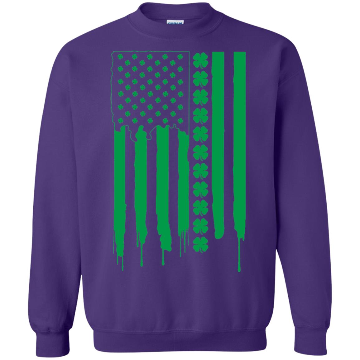 Irish American Flag St Patrick_s Day T-shirt Purple
