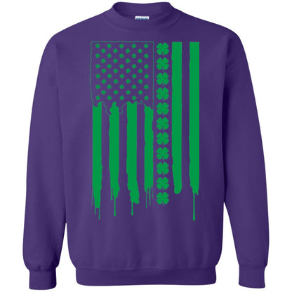 Irish American Flag St Patrick_s Day T-shirt Purple