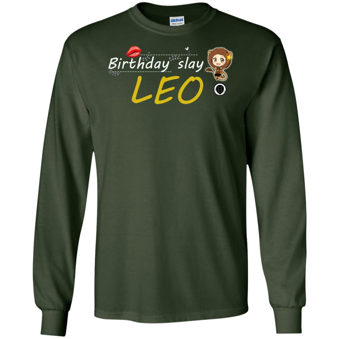 Cute Leo Girl Birthday Lip Slay T-shirt Forest Green