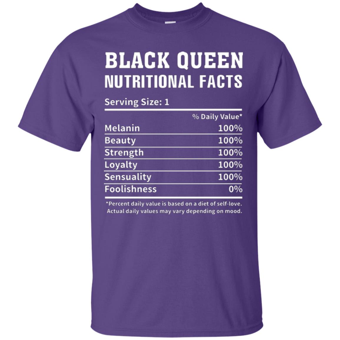 Nubian T-shirt Black Queen Nutritional Facts Purple