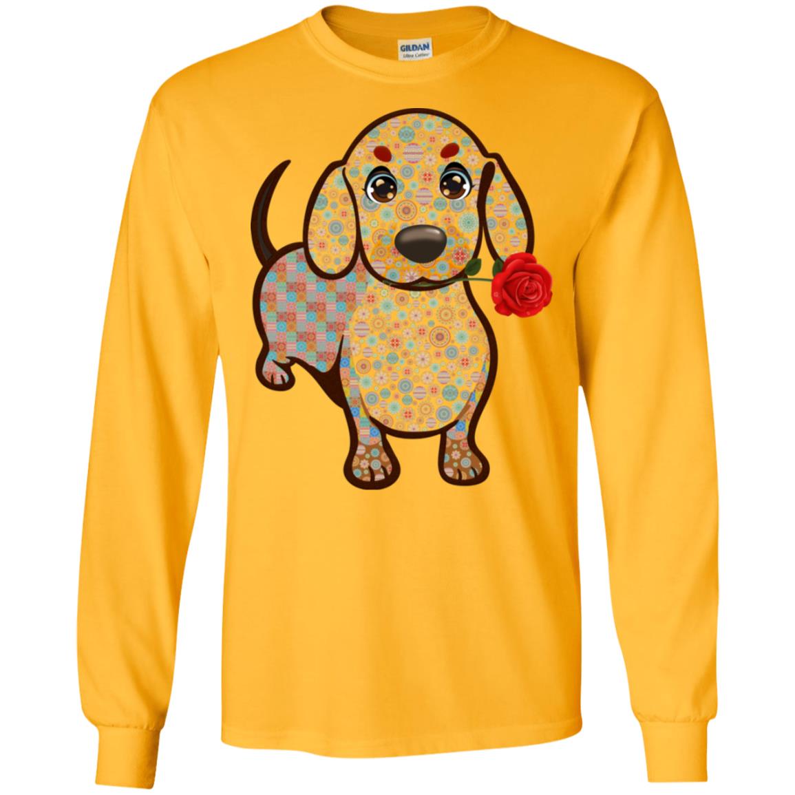 Dachshund Quilts Idea Gift Shirt For Mens Womens Gold