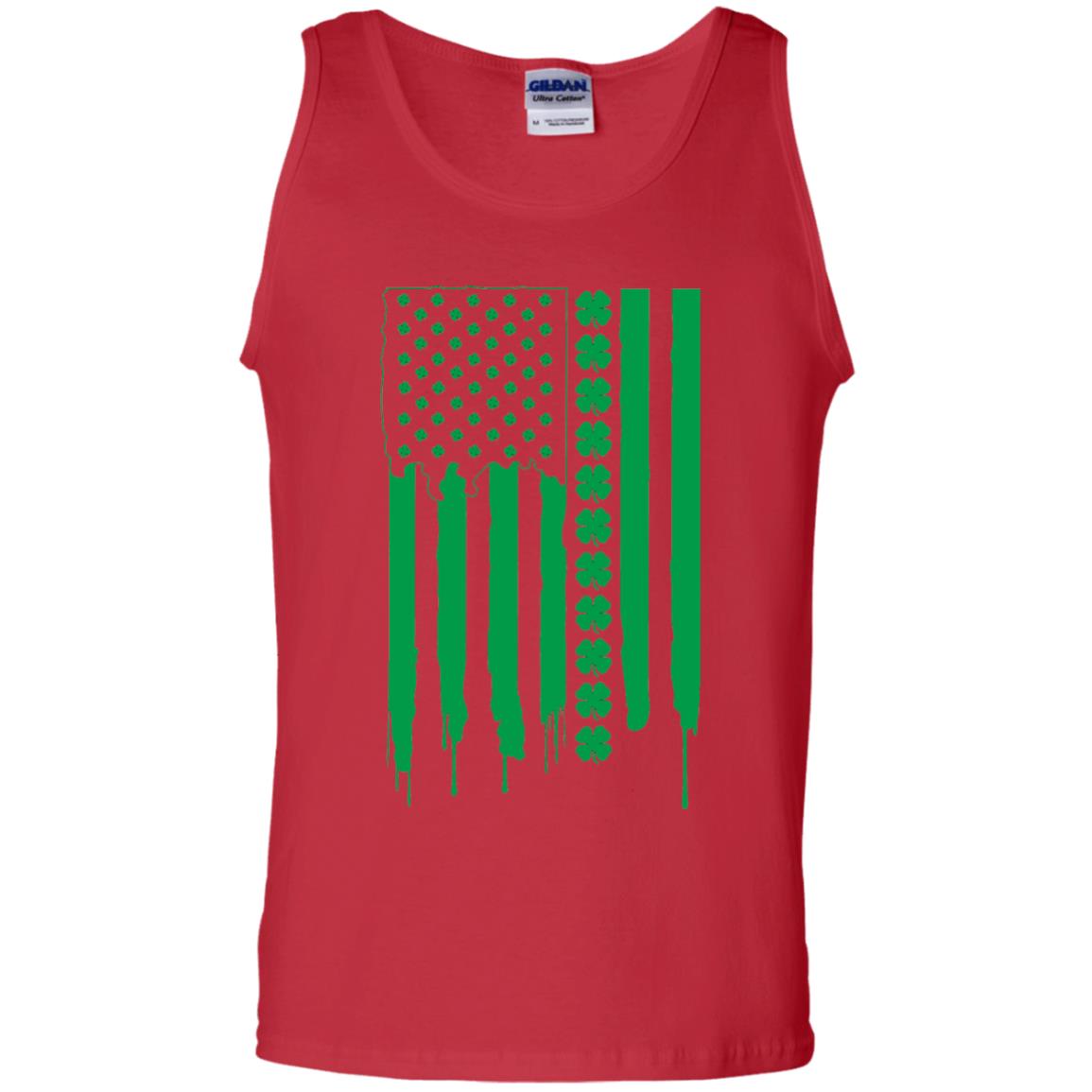 Irish American Flag St Patrick_s Day T-shirt Red