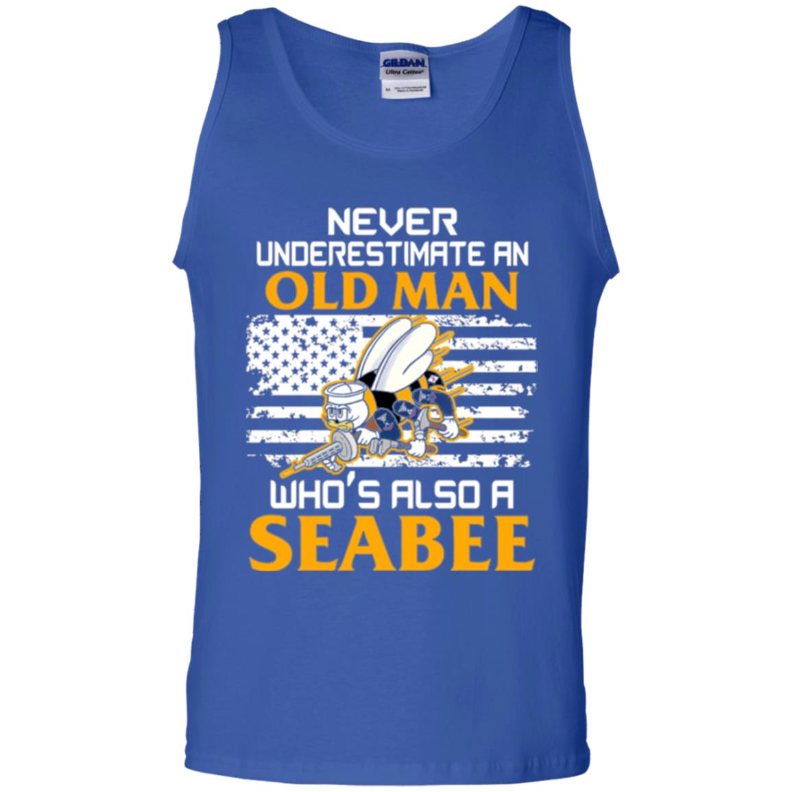 Navy Seabee Veteran T-shirt Never Underestimate An Old Man Royal