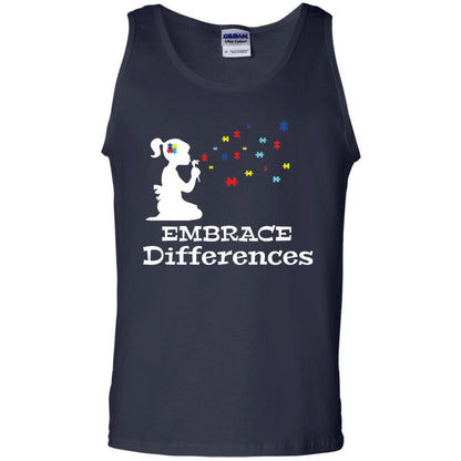 Embrace Differences Autism Awareness T-shirt Navy