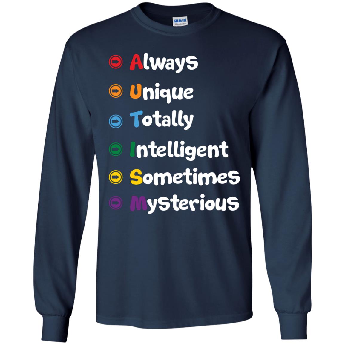 Always Unique Totally Intelligent Autism Awareness T-shirt Navy
