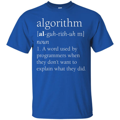 Funny Computer Programmer T-shirt Algorithm Definition Gift Royal