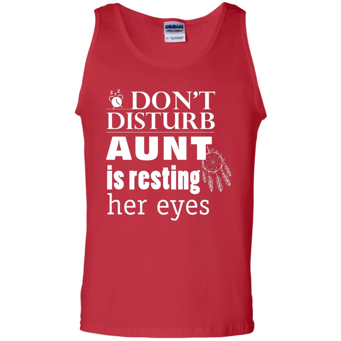 Don't Disturb Aunt Is Resting Her Eyes Funny Auntie Shirt Red
