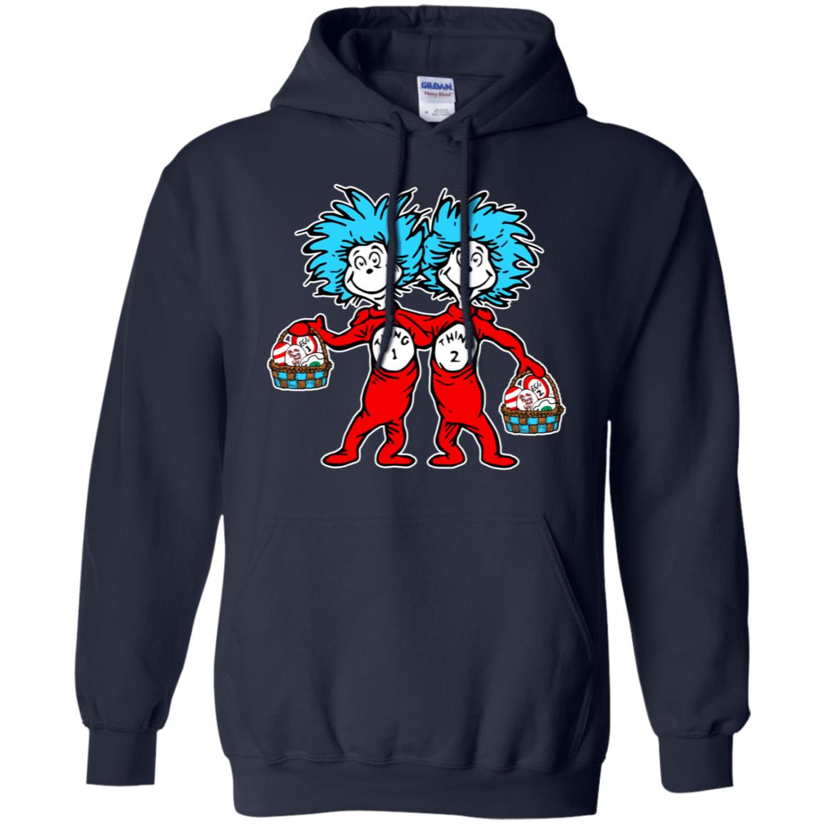 Dr. Seuss Thing 1 Thing 2 Easter Egg T-shirt Navy