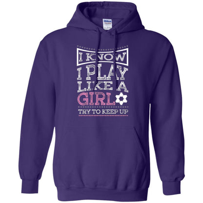 Soccer T-shirt I Know I Play Like A Girl Purple