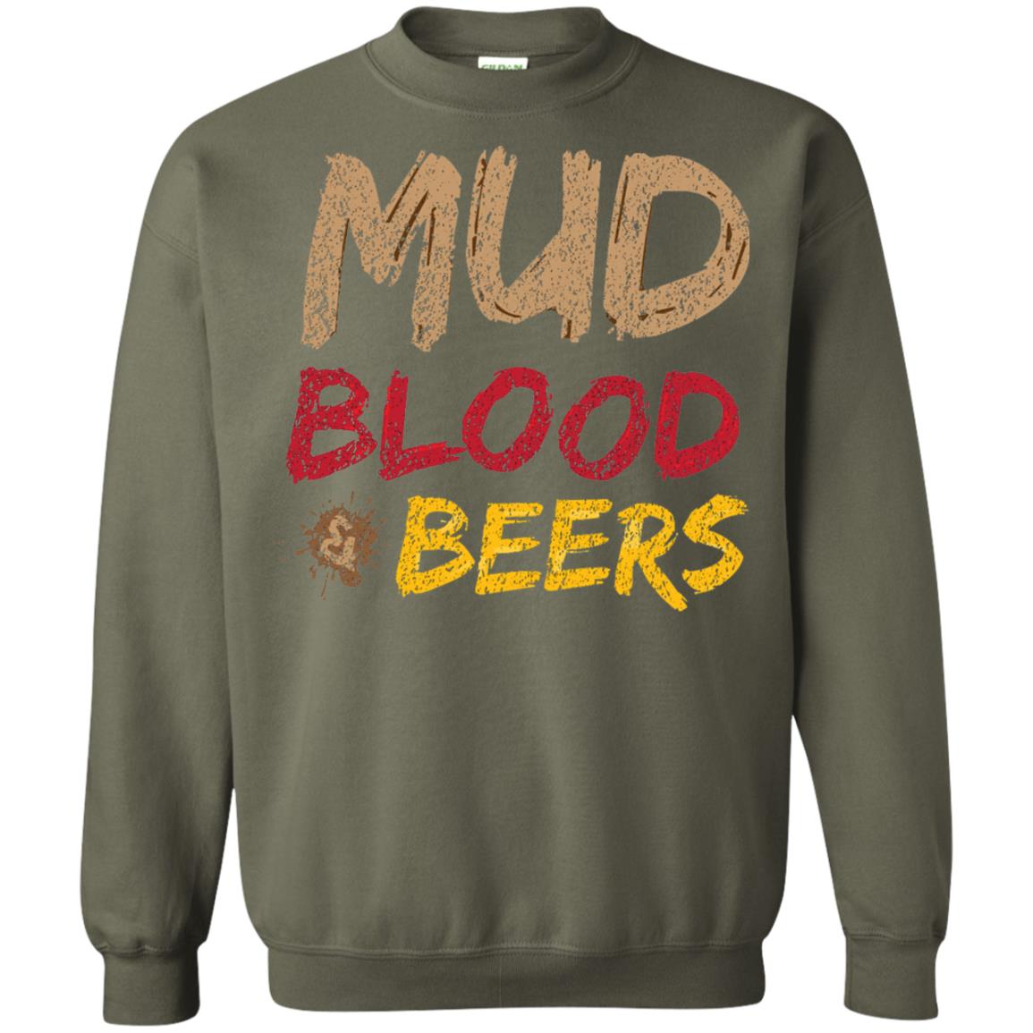 Mud Blood Beers Awesome Team T-shirt Military Green