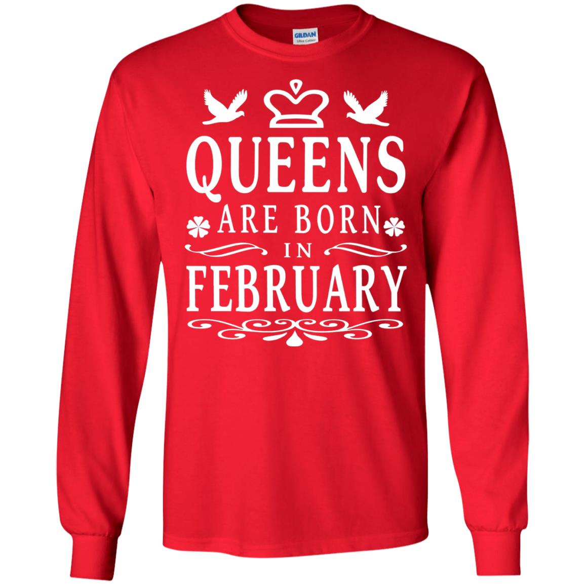 Birthday T-shirt Queens Are Born In February Red