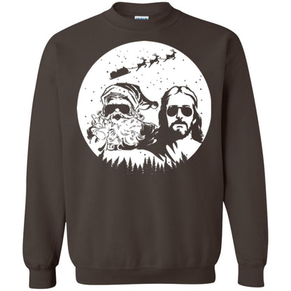 Christmas T-shirt Jesus And Santa Claus Dark Chocolate