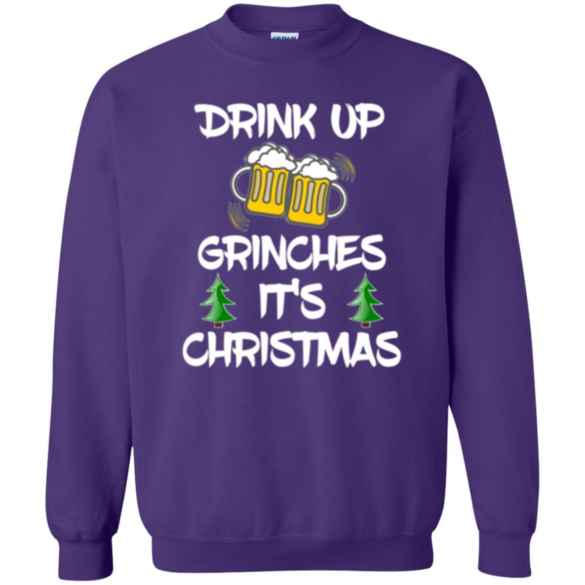 Beer Lover T-shirt Drink Up Beer Grinches It's Christmas Purple