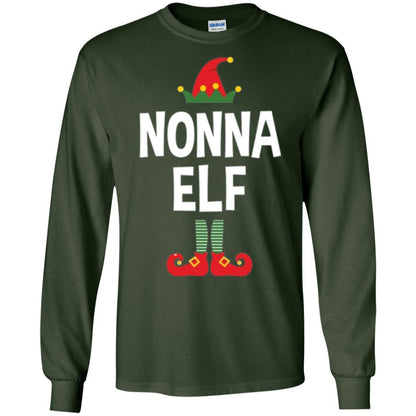 Christmas T-shirt Nonna Elf Christmas Pajamas Forest Green