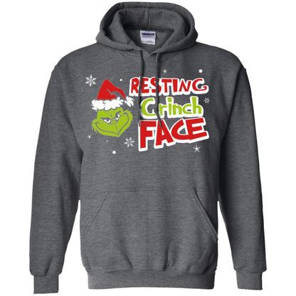 Christmas T-shirt Resting Grinch Face Dark Heather