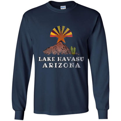 Lake Havasu Arizona T-shirt Flag Inspired Desert Scenery Navy