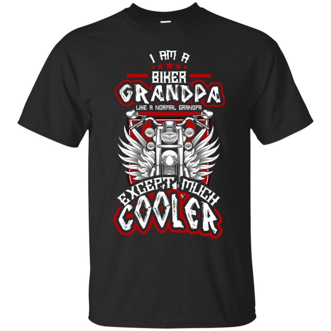 I Am A Biker Grandpa Like A Normal Grandpa Bike T-shirt For Papa Black