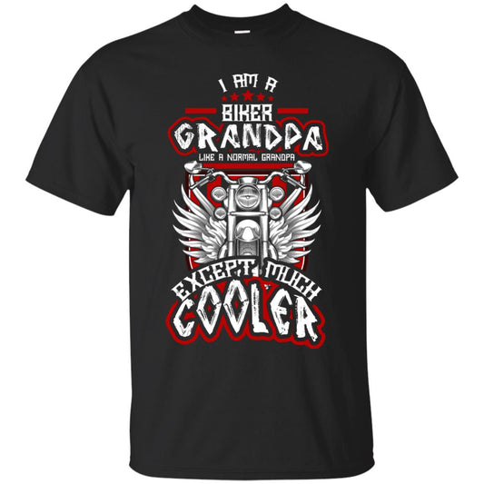 I Am A Biker Grandpa Like A Normal Grandpa Bike T-shirt For Papa Black