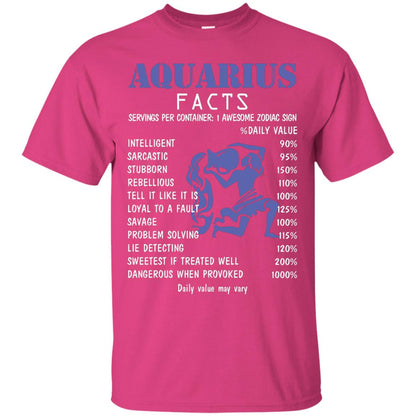 Aquarius Facts 1 Awesome Zodiac Sign Gift Shirt Fo Aquarius Horoscope Heliconia